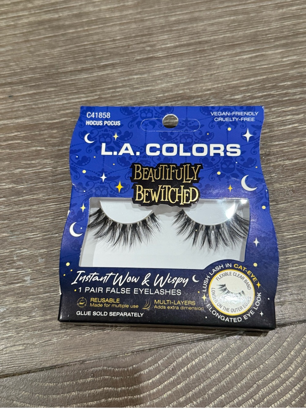 NWT L.A. COLORS Beautifully Bewitched reusable False Eyelashes in cat-eye
